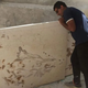The author examining the fossils for the first time.